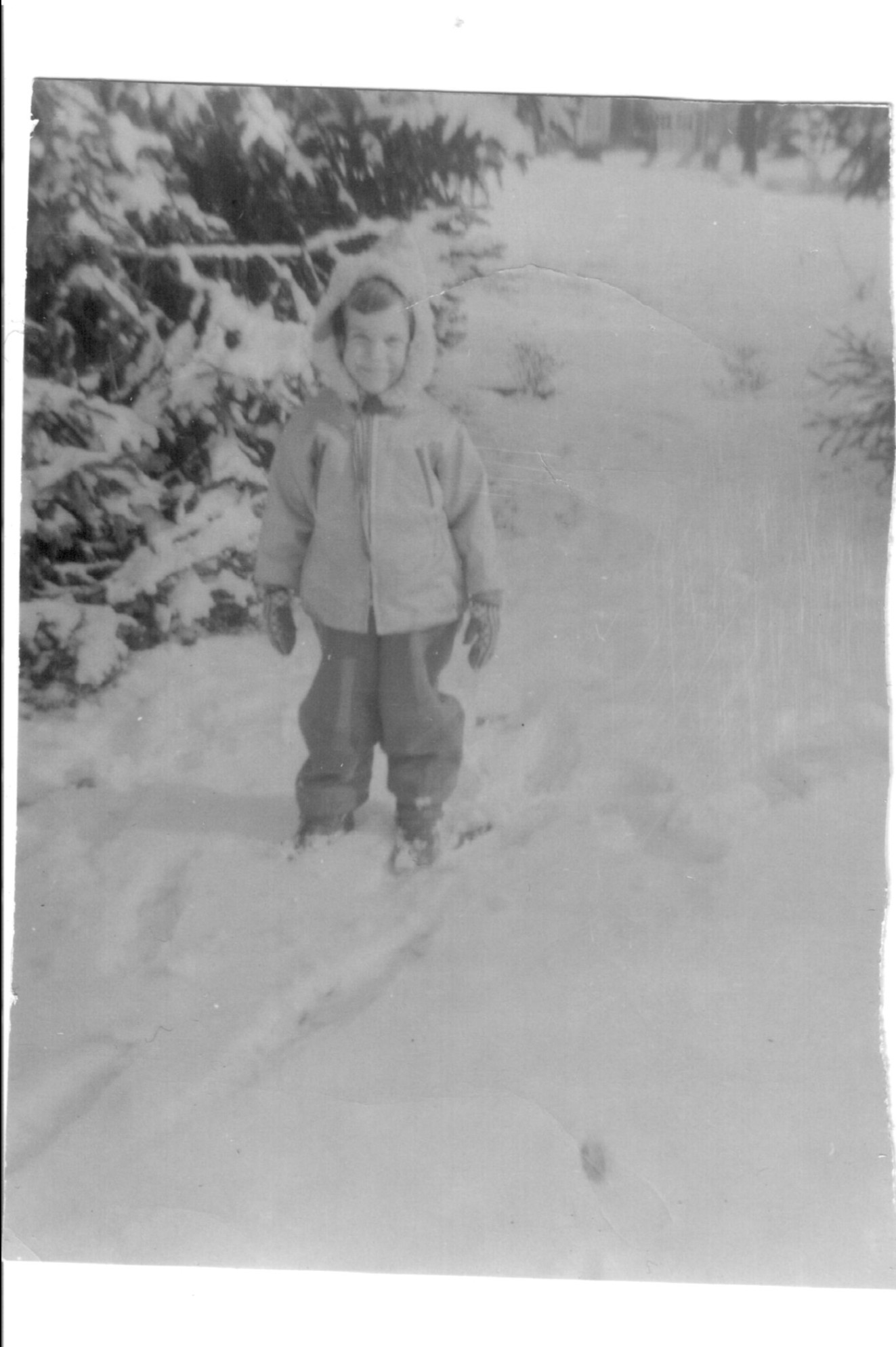 Elice in the snow, about 4 years old