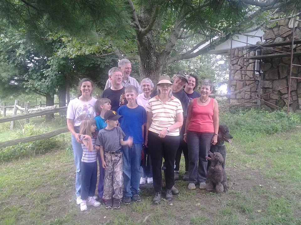 Multigenerational gathering at the farm