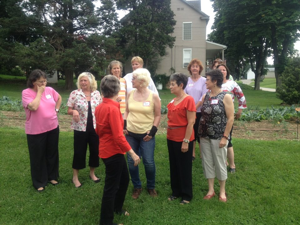 Women gathering in the yard