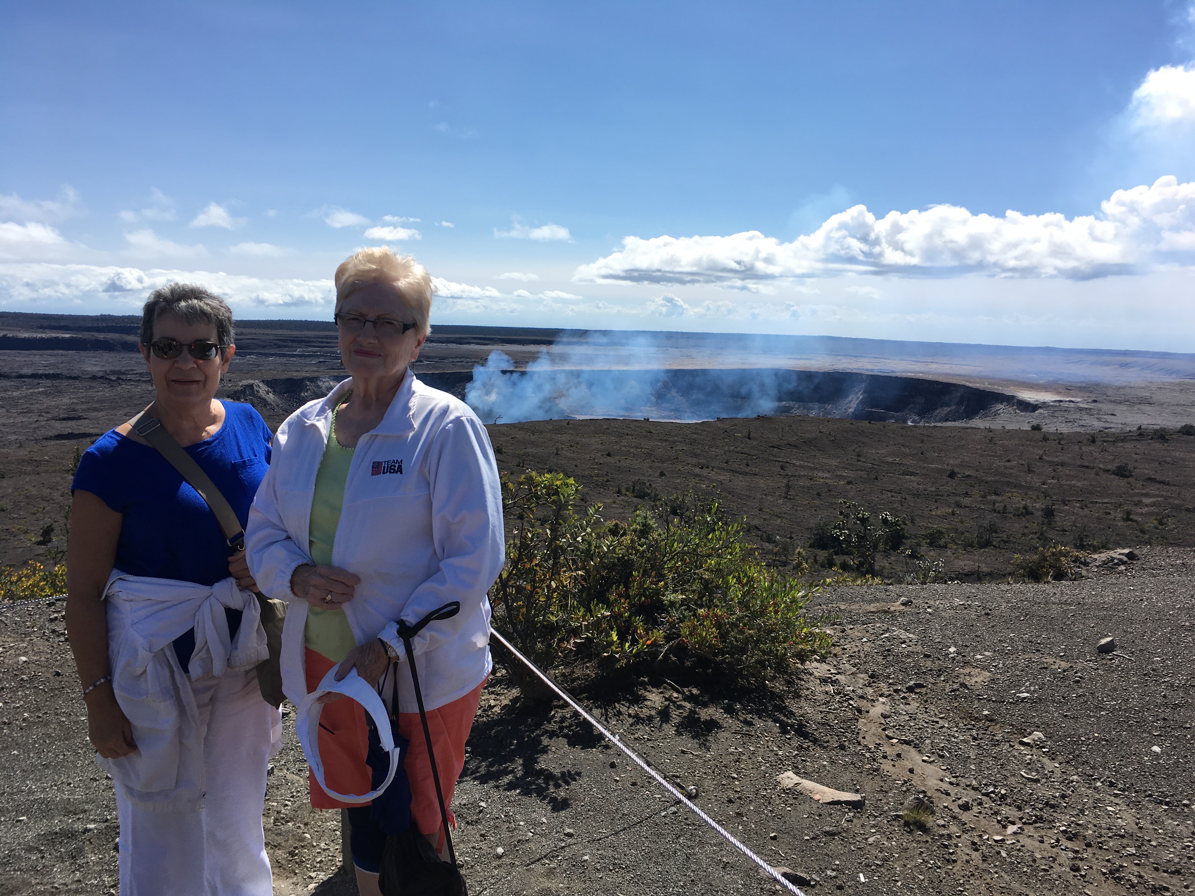 Elice and a friend at Kīlauea volcano, Hawaii