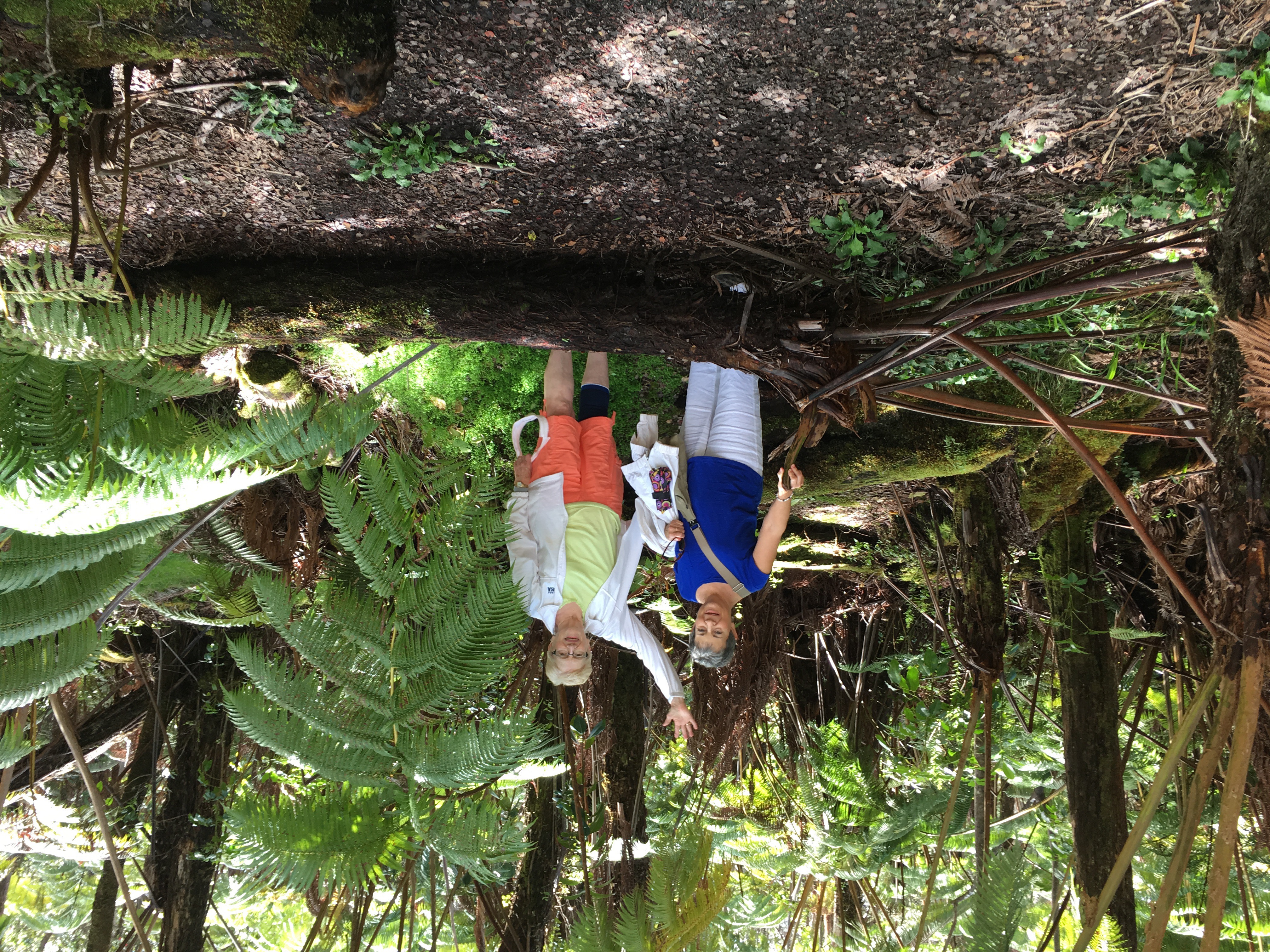 Elice with a friend in a tropical forest